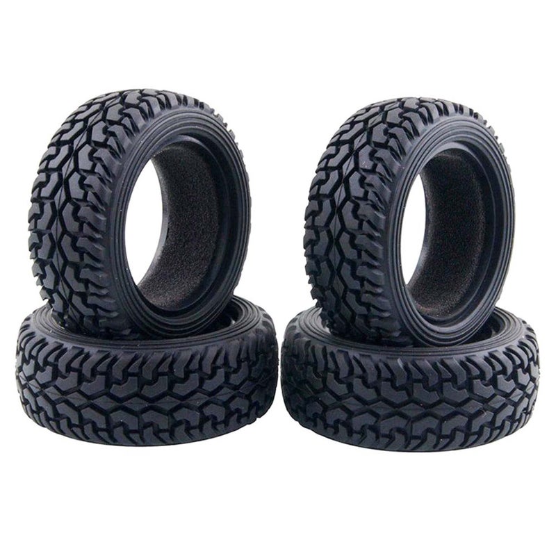 LAFEINA 4PCS 75mm RC Rally Car Grain Rubber Tires for 1:10 RC On Road Car Tamiya HSP HPI Kyosho - Image 1
